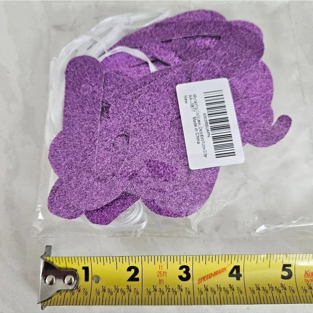 Who Said You Could Leave Purple Glitter Banner